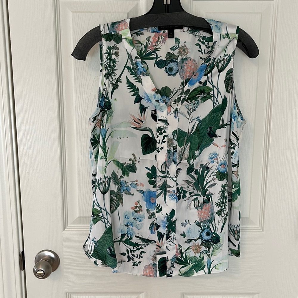 Sleeveless floral blouse